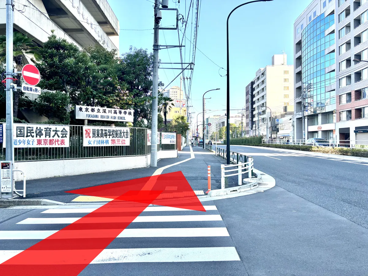 深川高校を通過